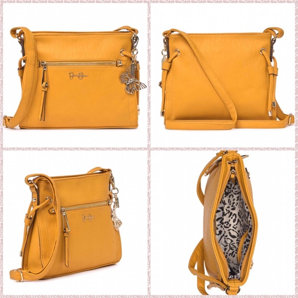 🏷 Jessica Simpson Mustard Butterfly Bag - Picture 2 of 8